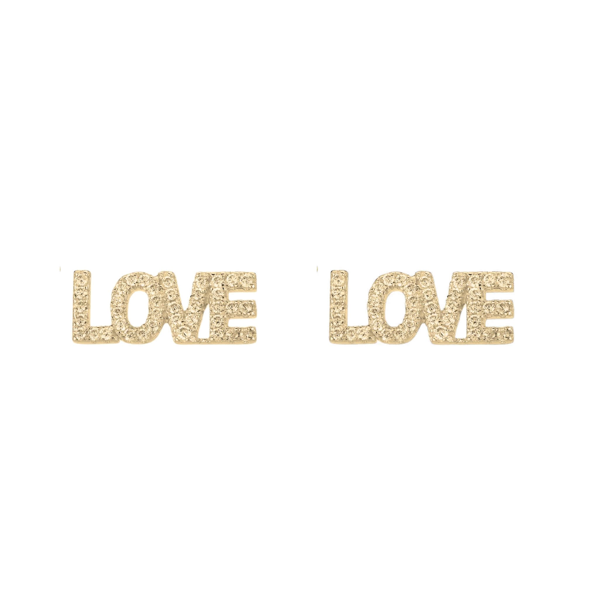 Love Love earrings Gold - By Olivia