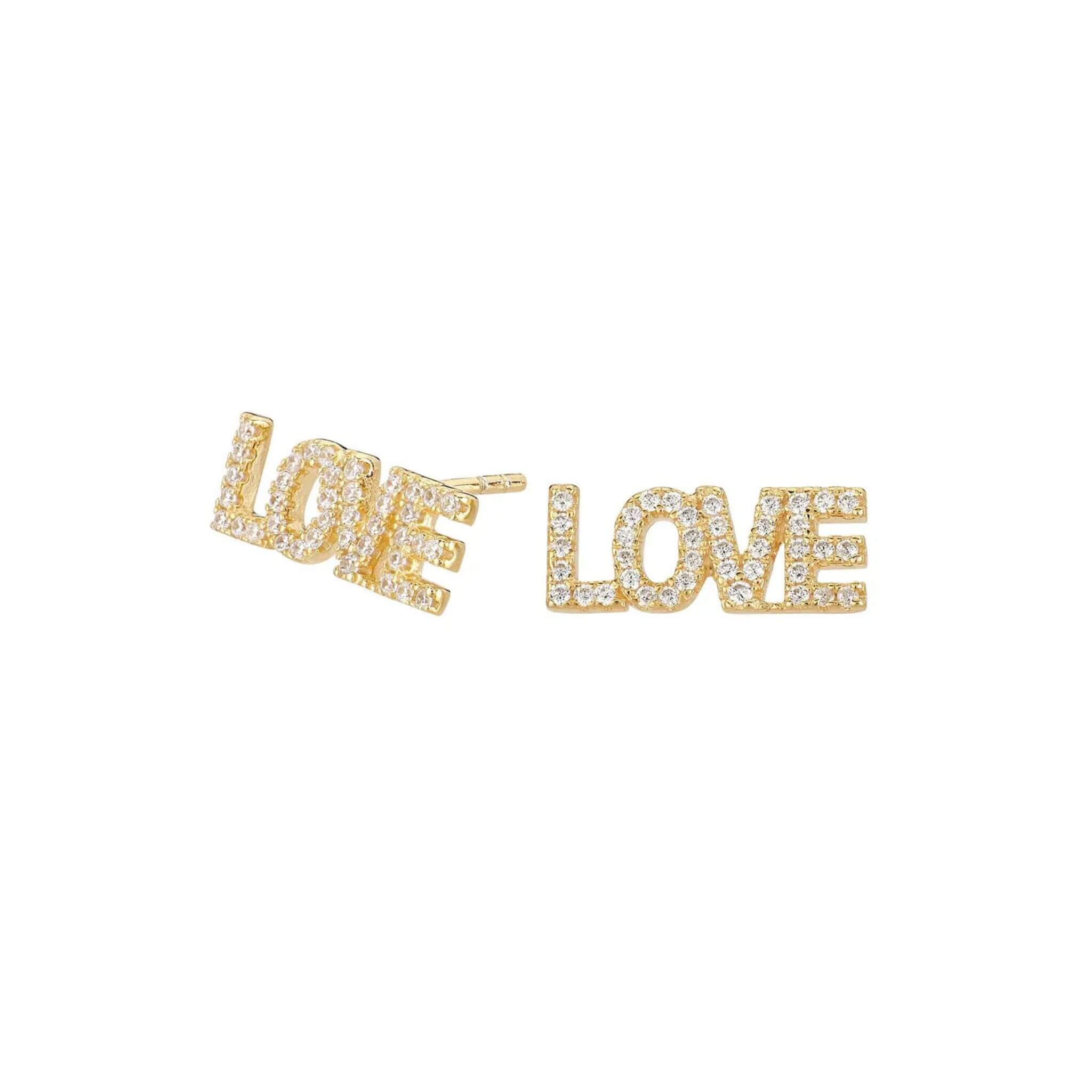 Love Love earrings Gold - By Olivia