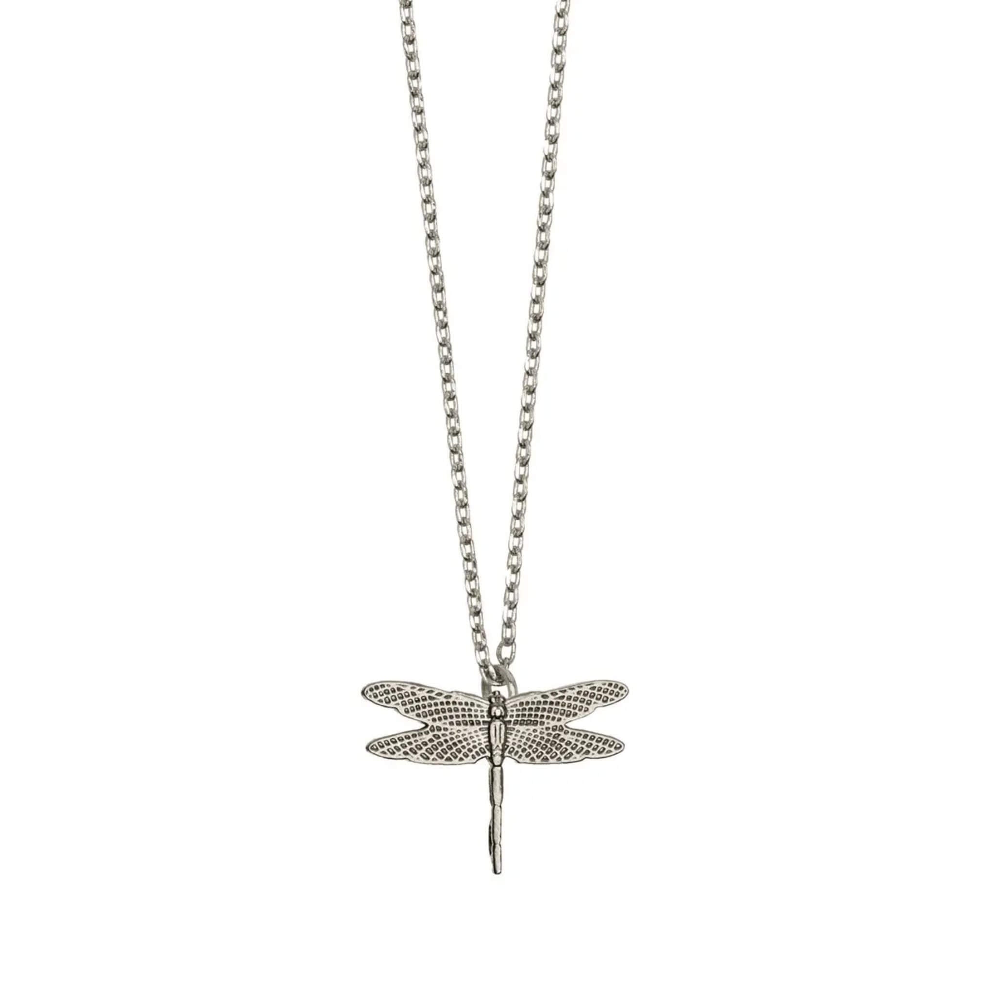 Small Dragonfly Necklace By Olivia - Silver