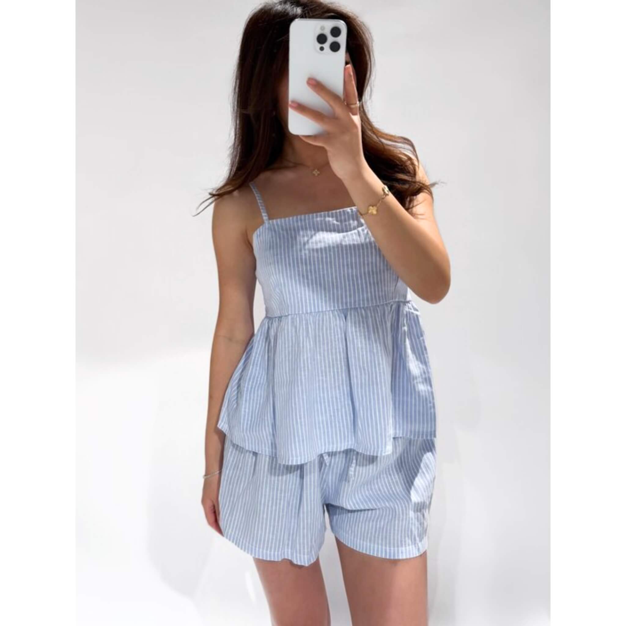 Sabrina Linen top - Blue