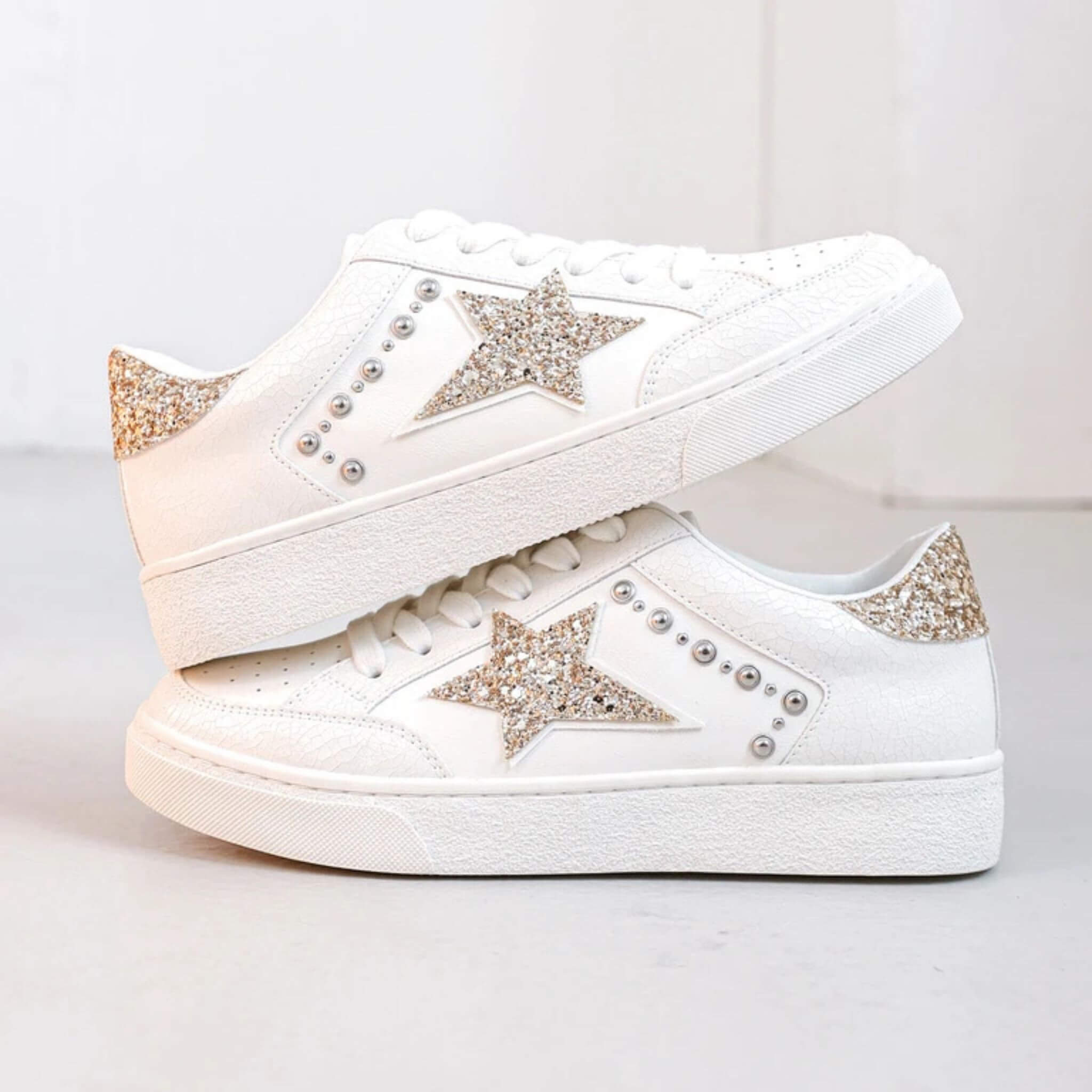 Golden star sneakers By Olivia