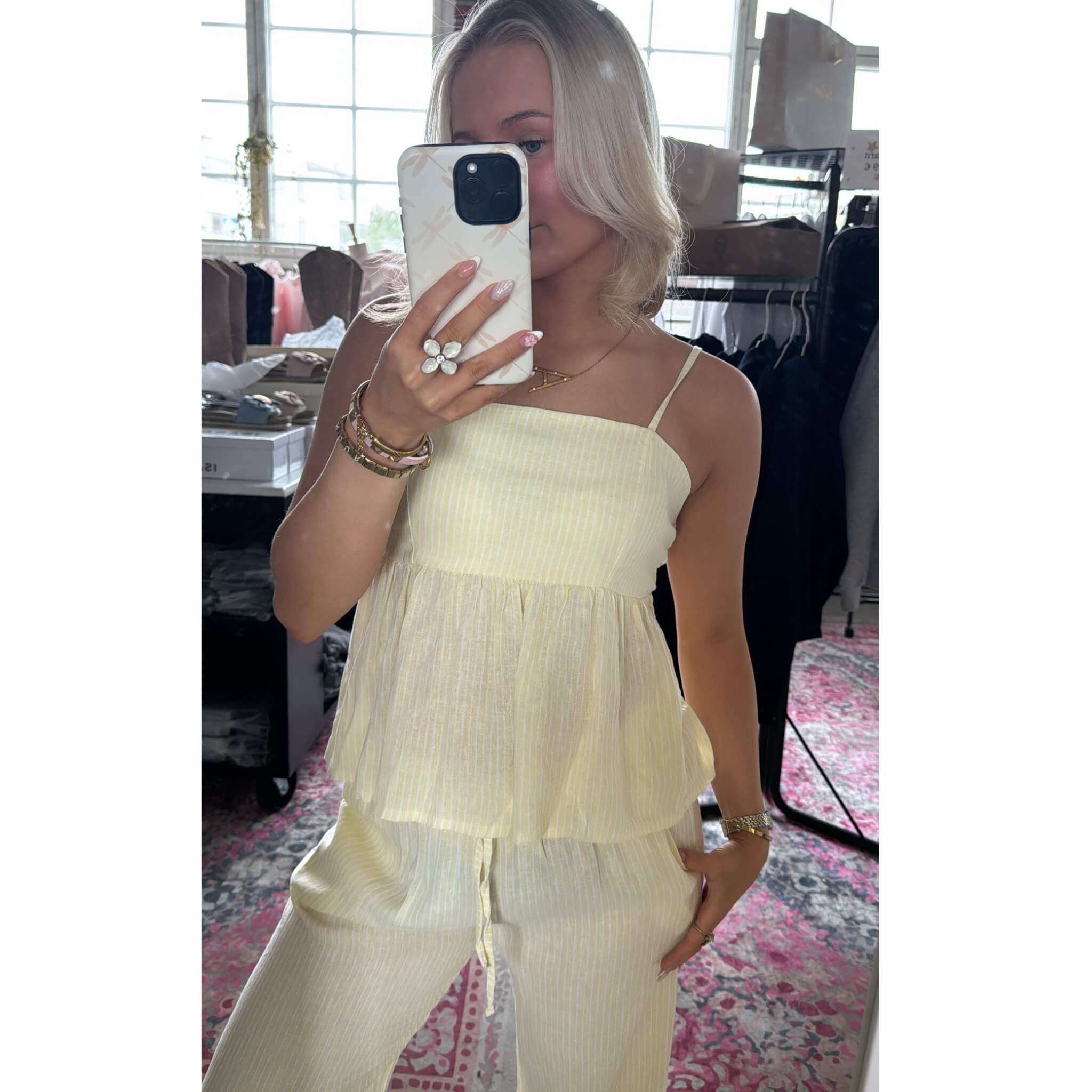 Sabrina Linen top - Yellow