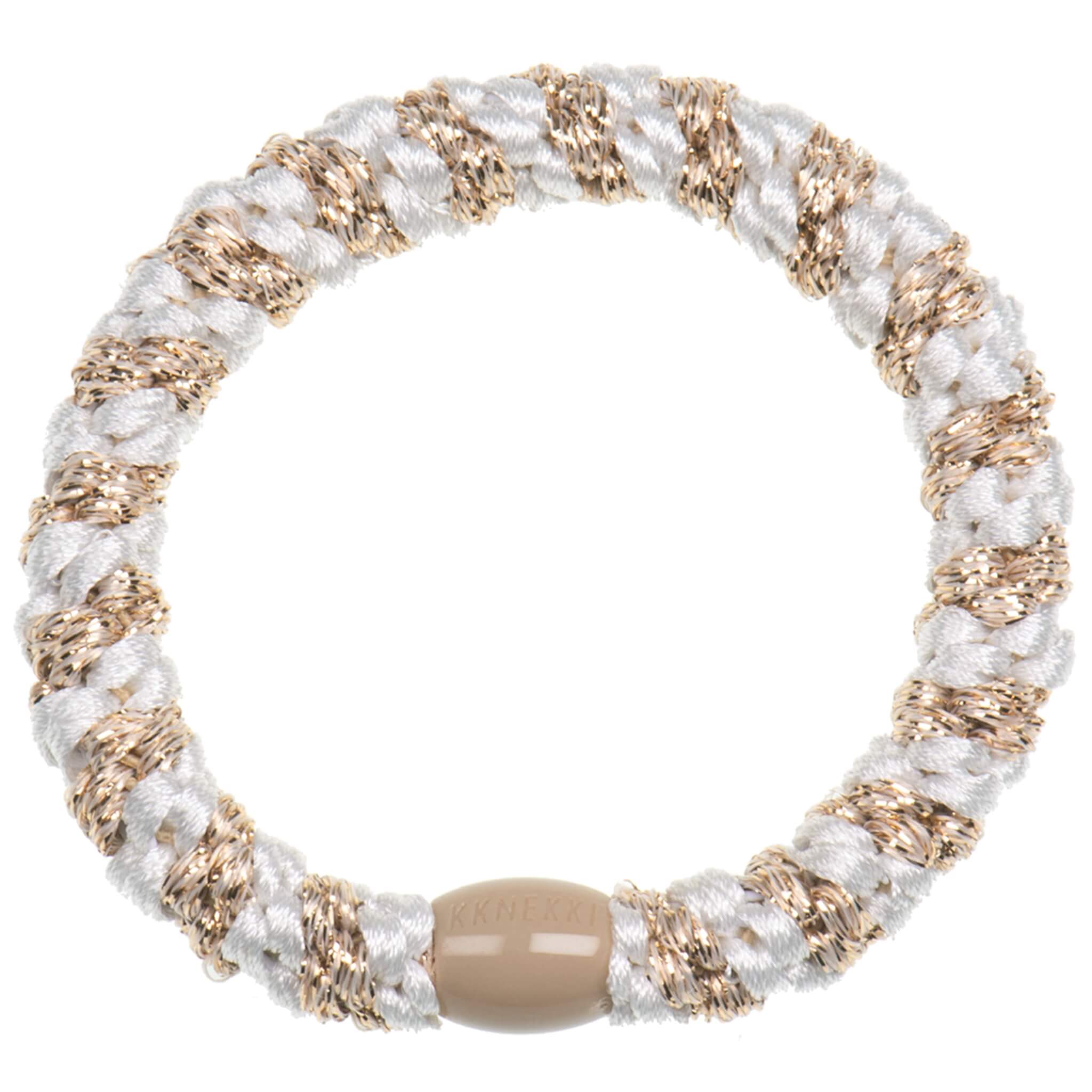 KKNEKKI White-Beige Glitter Stripe