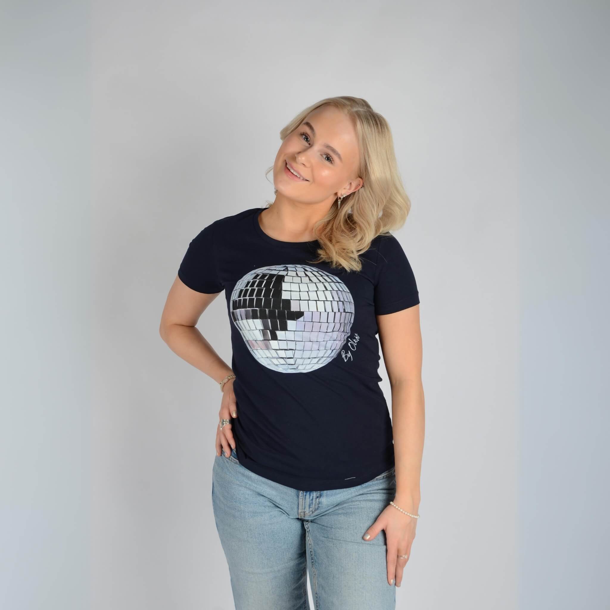 Disco T-shirt By Olivia - Navy