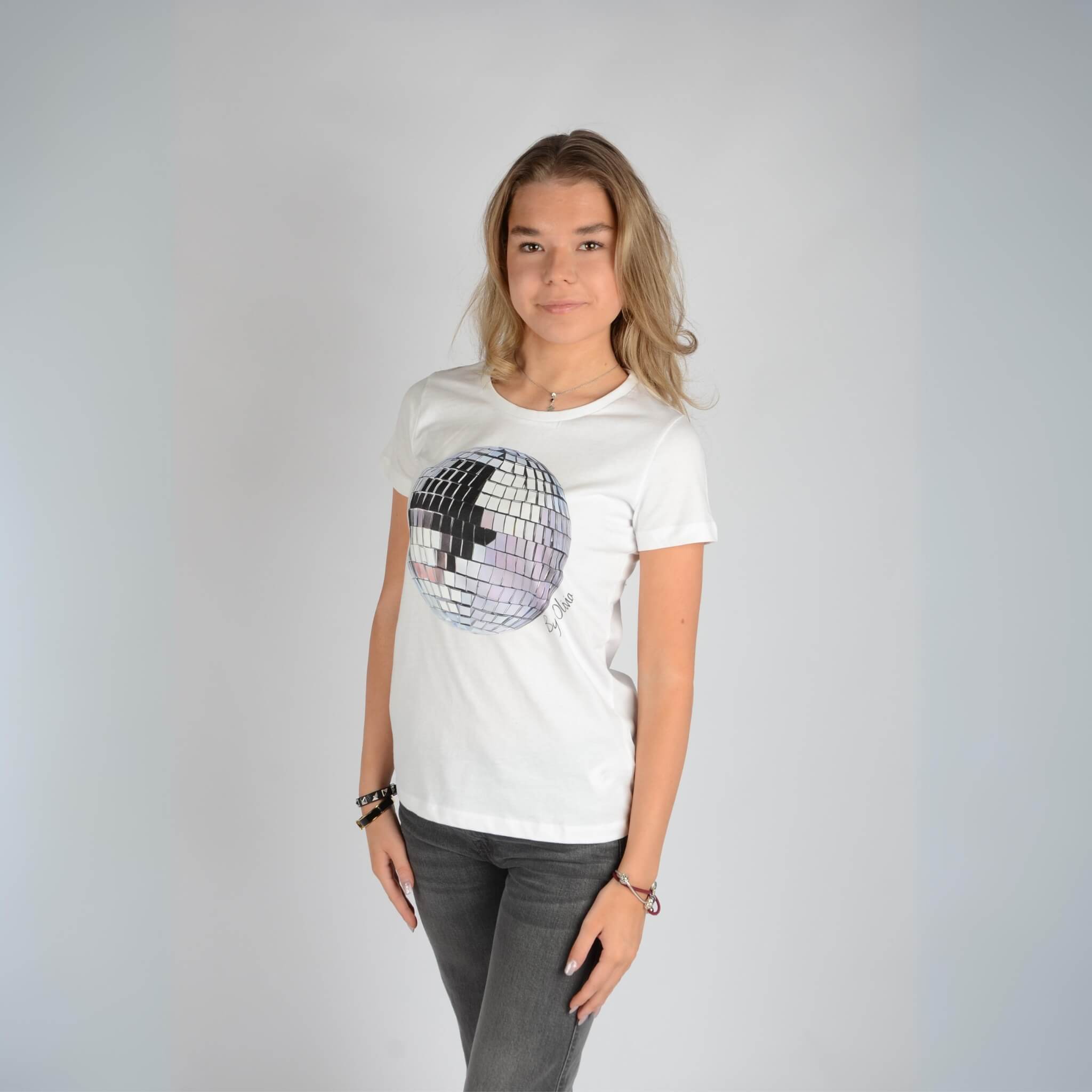 Disco T-shirt By Olivia - White