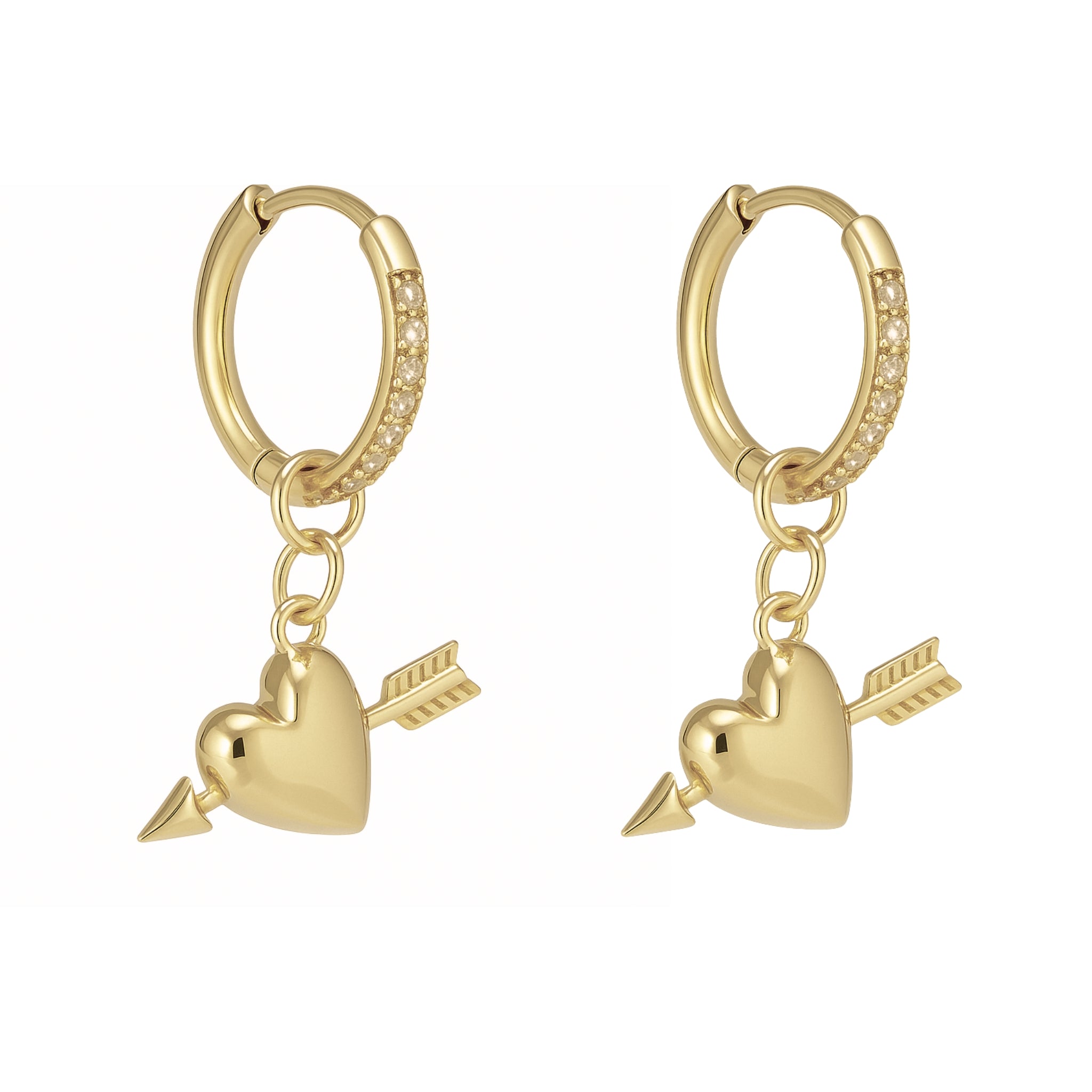 Burning hearts earrings By Olivia