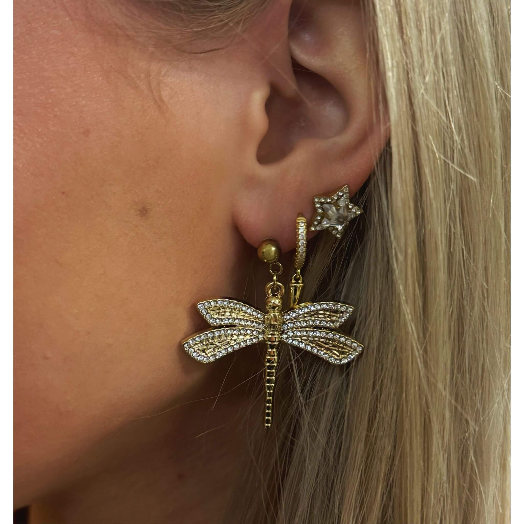Diamond Dragonfly Earrings