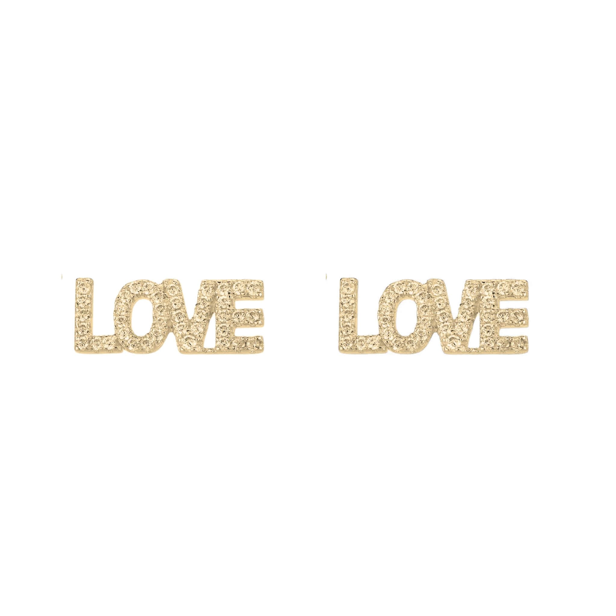 Love Love earrings  Gold - By Olivia