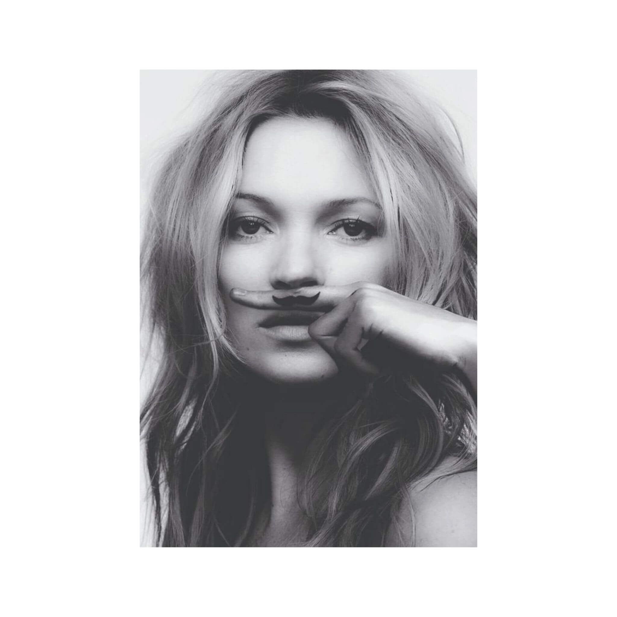 Kate Moss Moustache Poster - By Olivia