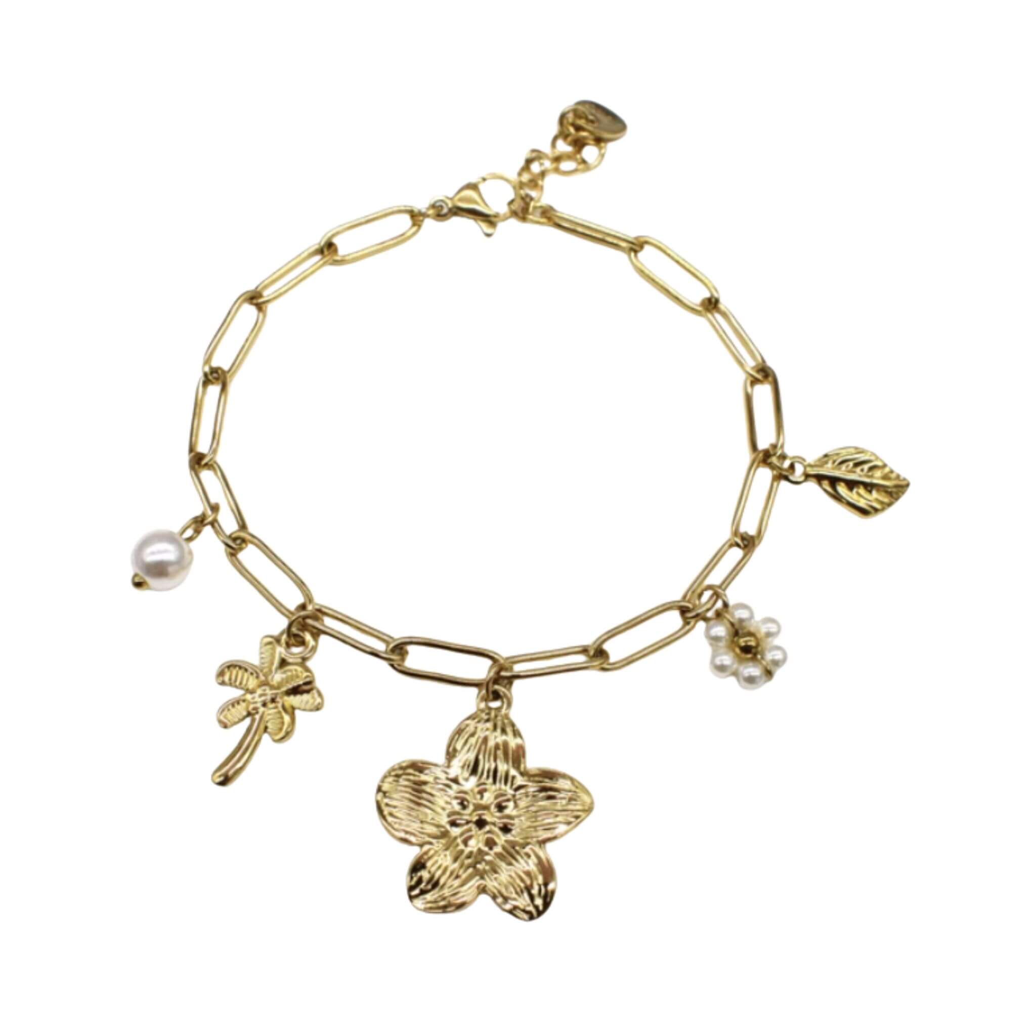 Lily charm bracelet By Olivia - Gold