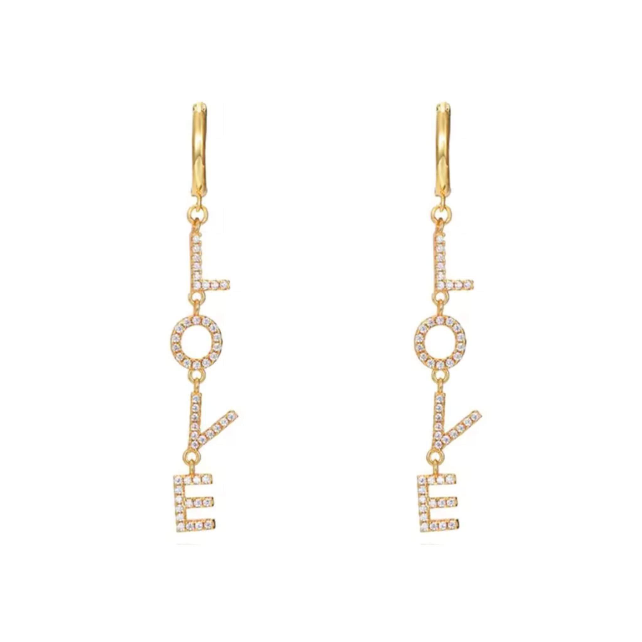 Love earrings Gold - By Olivia