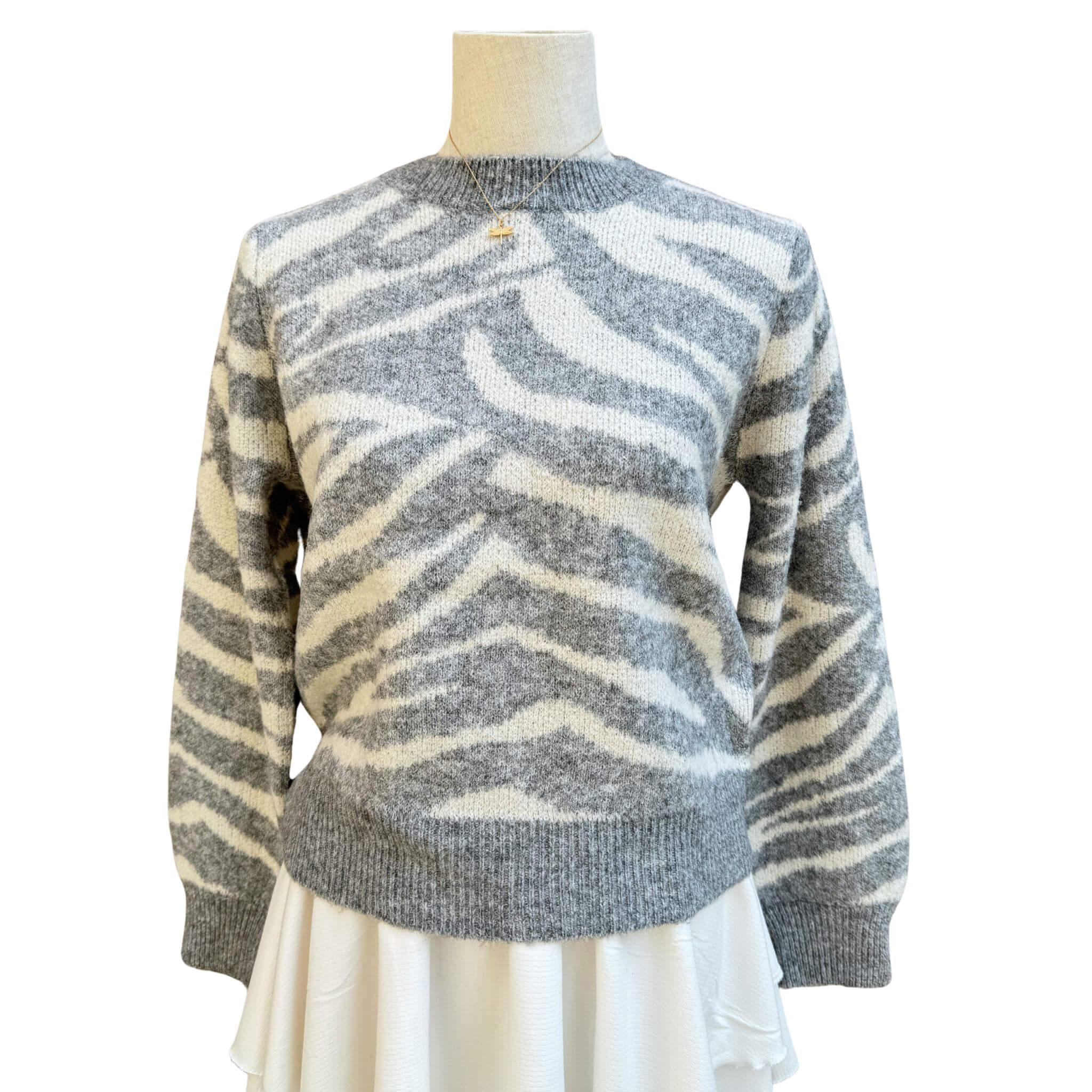 Zebra knitted sweater