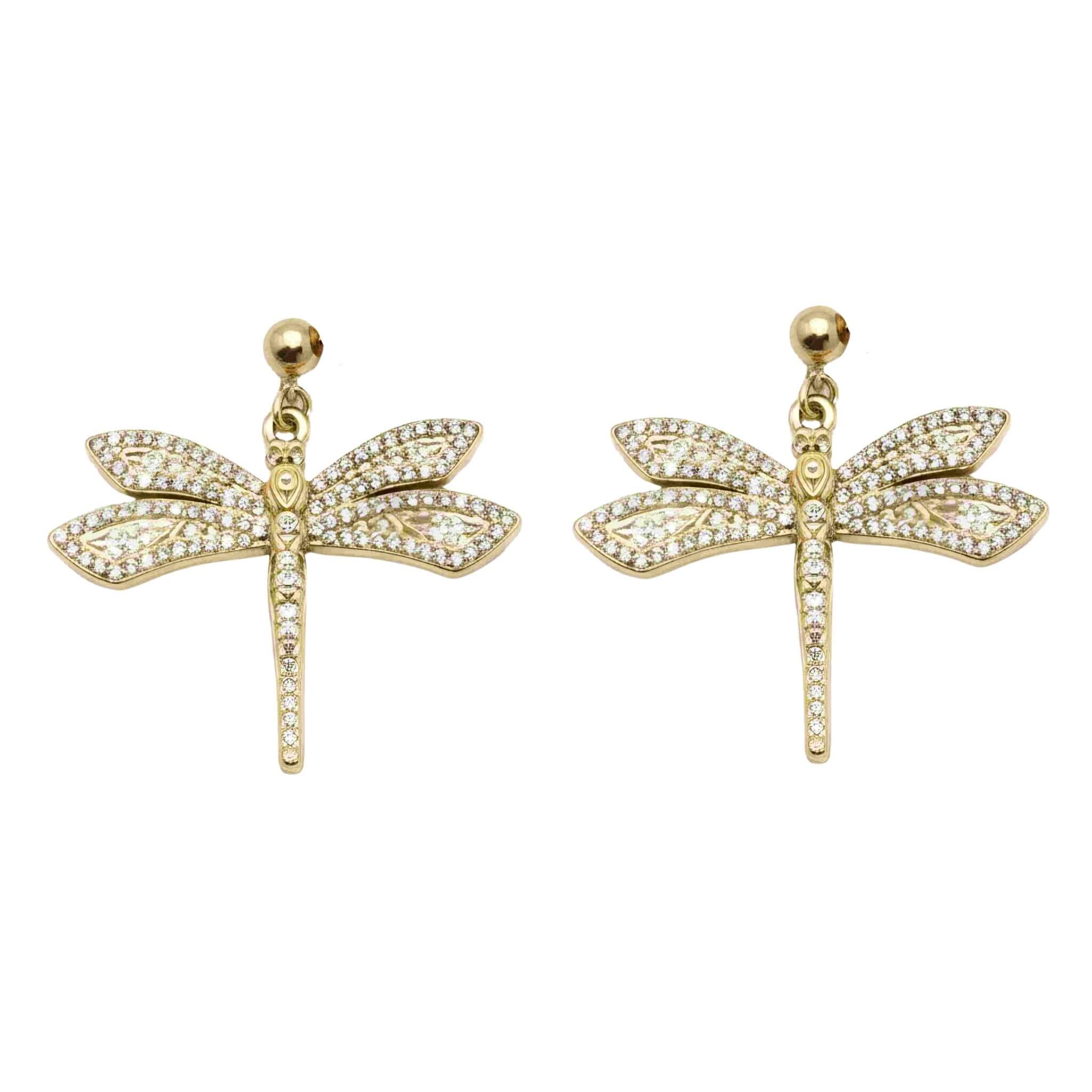 Diamond Dragonfly Earrings